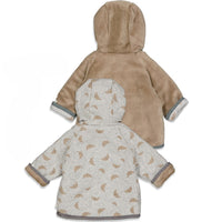 Jasje omkeerbaar, Little croissant - beige / grijs melange, Feetje
