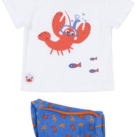 01V-8001AL losan, tweedelige set, korte broek en shirt krab kreeft