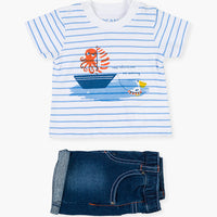 Tweedelige set, top en broek, jeans - Losan