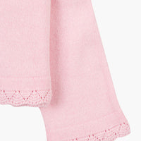 01W-5000AL losan, gebreid katoen knit roze, halflang vestje, bolero katoen roze baby meisje
