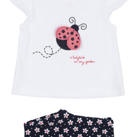01W-8002AL losan, tweedelige set, bloem lieverheersbeestje, top en broek