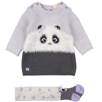 02W-8011AL losan, gebreid jrkje, paar grijs panda