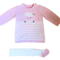 02W-8015AL losan, tweedelige set roze, brei knit schaap