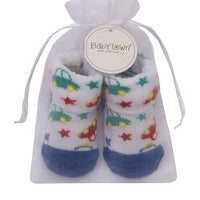 babytown sokjes auto blauw wit groen rood 10C155