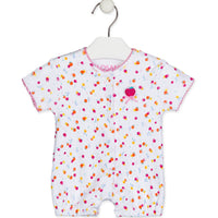 11W-P0006AL korte jumpsuit romper, perzikken peach, losan