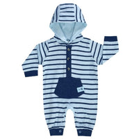 baby jacky, boxpak, playsuit gestreept met capuchoon native raccon, 3220220