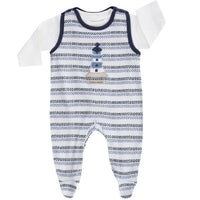 Tweedelig boxpak set - COUCOU MON PETIT, blauw / wit - Jacky