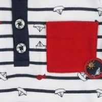 Jumpsuit romper kort, OCEAN CHILD - marine gestreept / rood, Jacky