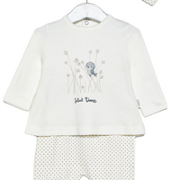 BYB29010 babybol, katoen driedelige set vogel bird met muts