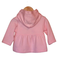 kris x kids, jasje, vest roze baby meisje, bloem katoen met capuchon