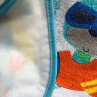 Set van 7 slabbers - blauw, hondje