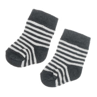feetje sokjes grijs gestreept, jongen meisje baby, mini person