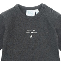 Shirt / Top lang, fun size- mini person, Antraciet melange - feetje