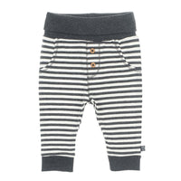Broek lang - mini person, Antraciet melange / gestreept, Feetje