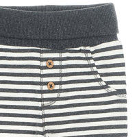 Broek lang - mini person, Antraciet melange / gestreept, Feetje