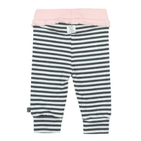 Broek lang - dots, Antraciet melange / gestreept roze, Feetje