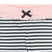 Broek lang - dots, Antraciet melange / gestreept roze, Feetje