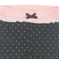Broek lang AOP - dots, Antraciet melange / roze, Feetje