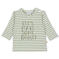 51601678 feetje, dinomite, tshirt lang top, groen wit getreept