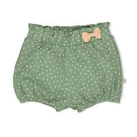 kort broekje shorts, groe met strik, hearts 52100253 feetje