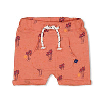 Feetje, korte broek, here comes the fun, koraal palm, 52100227