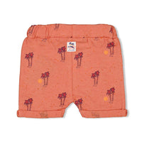 Broek kort, here comes the fun, koraal palm - Feetje