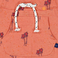 Broek kort, here comes the fun, koraal palm - Feetje