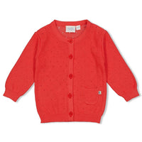 Feetje, koraal gebreid vestje, cherry sweetness 51300380