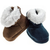 Slofjes, donkerblauw - faux fur