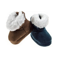 oft touch slofjes boot fauw fur donkerblauw STB1265
