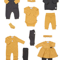 Broek lang - stars, geel - Feetje