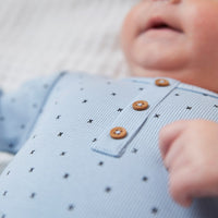 ROMPER / BODY LANG - mini person, blauw, FEETJE