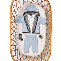 ROMPER / BODY LANG - mini person, blauw, FEETJE