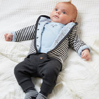 Jasje omkeerbaar - mini person, antraciet melange / blauw, Feetje