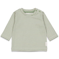 feetje welcome to earth shirt top lang gestreept groen