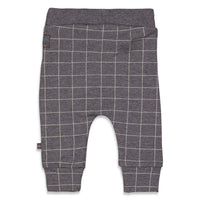Broek lang, griddly bear - grijs geruit, feetje