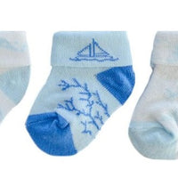 S69 soft touch set 3 paar sokken blauw wit nautisch