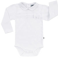 romper body lang , baby katoen, wit strik classic, baby