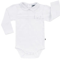 romper body lang , baby katoen, wit strik classic, baby 150054
