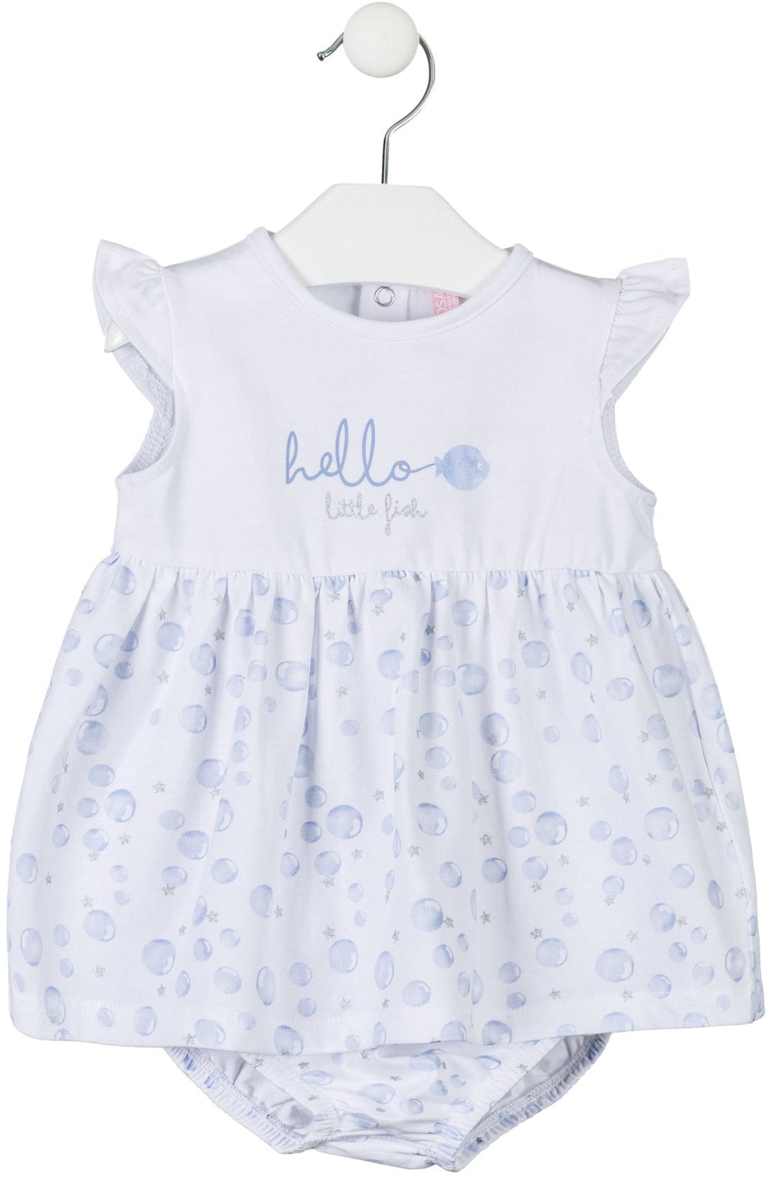 01W-7000AL losan, jurkje bloomers short set, bubbels en vis