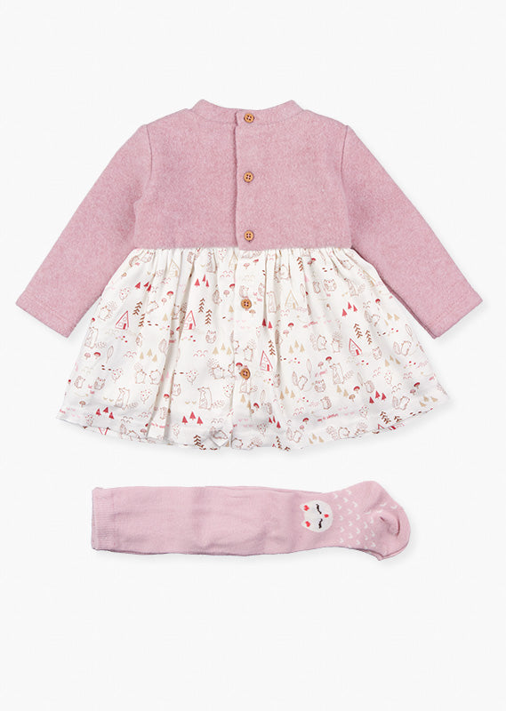 Jurkje woodland met maillot, oudroze - Losan