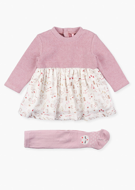 Jurkje woodland met maillot, oudroze - Losan