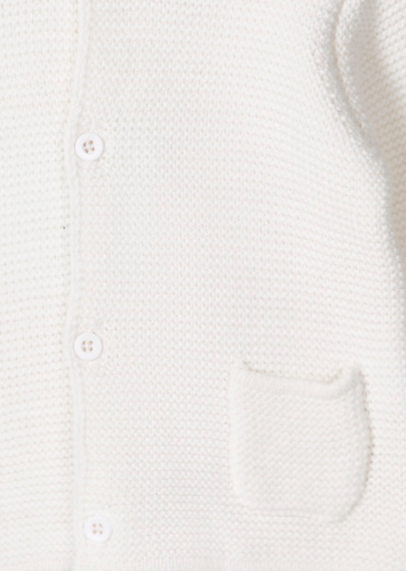 Vest, brei / knit - wit capuchon - Losan
