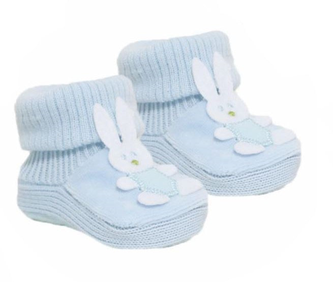 Slofjes, blauw - konijntjes