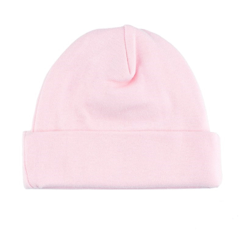 baby mutsje roze interlock feetje