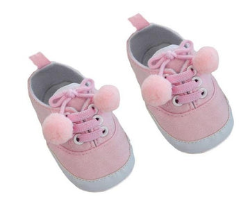 B2240 schoentjes slofjes soft touch roze, pompon