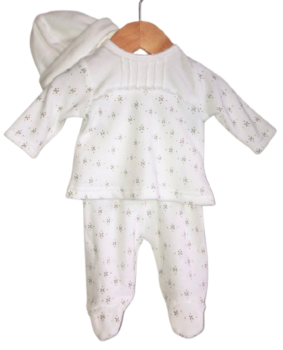 28008 Driedelige set, velours glinster - Babybol