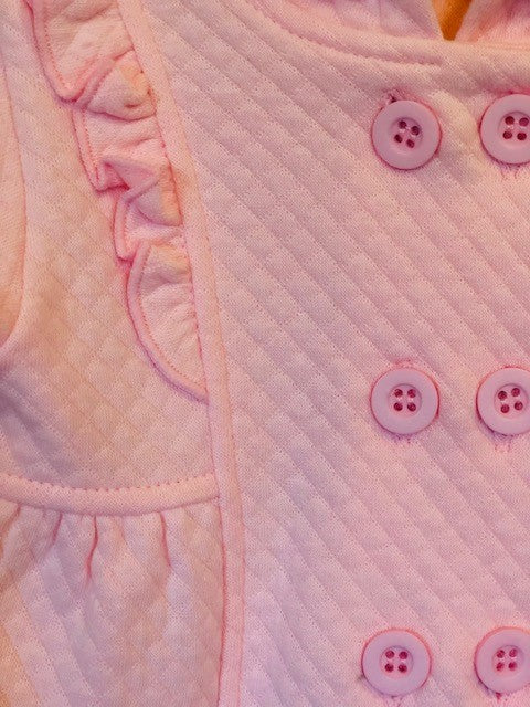 Jasje / Vestje met capuchon - ruffle randje en bloemetje