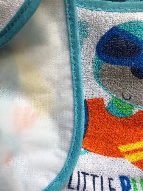 Set van 7 slabbers - blauw, hondje