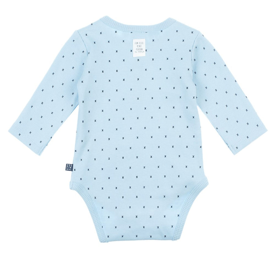 ROMPER / BODY LANG - mini person, blauw, FEETJE